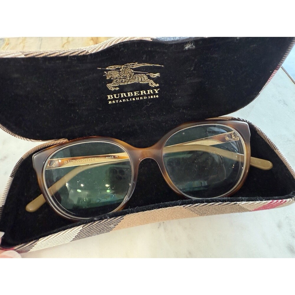 BURBERRY B 2142 3316 51-17 140 Havana With A Case Authentic Hard To Find - Picture 6 of 14